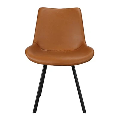 Nahast välimusega söögitoolid, pruunid